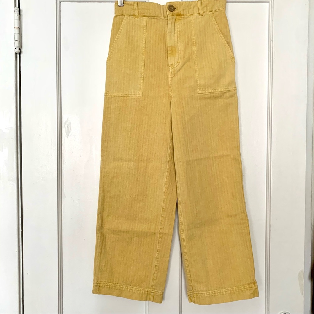 Free People High Rise Yellow Pants